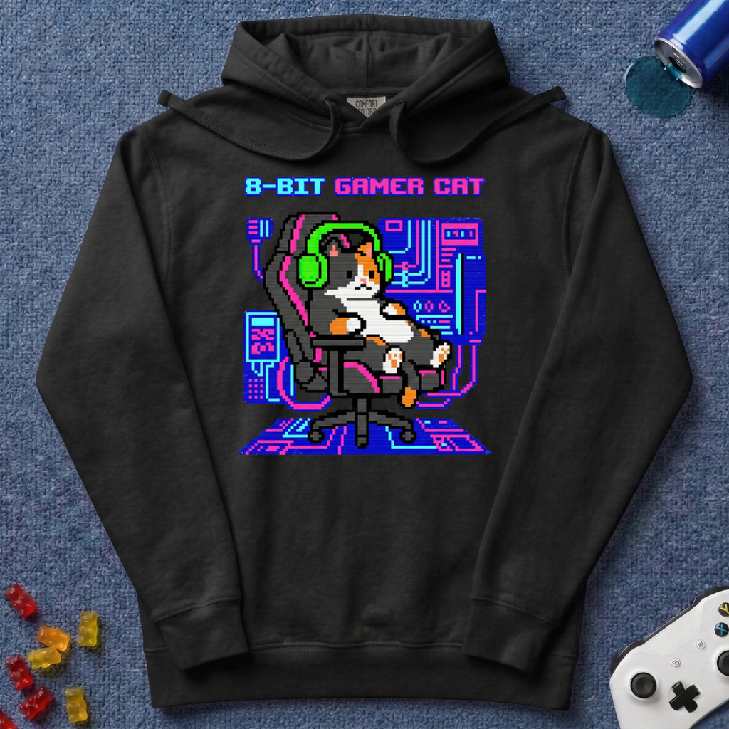 8-Bit Gamer Cat Hoodie