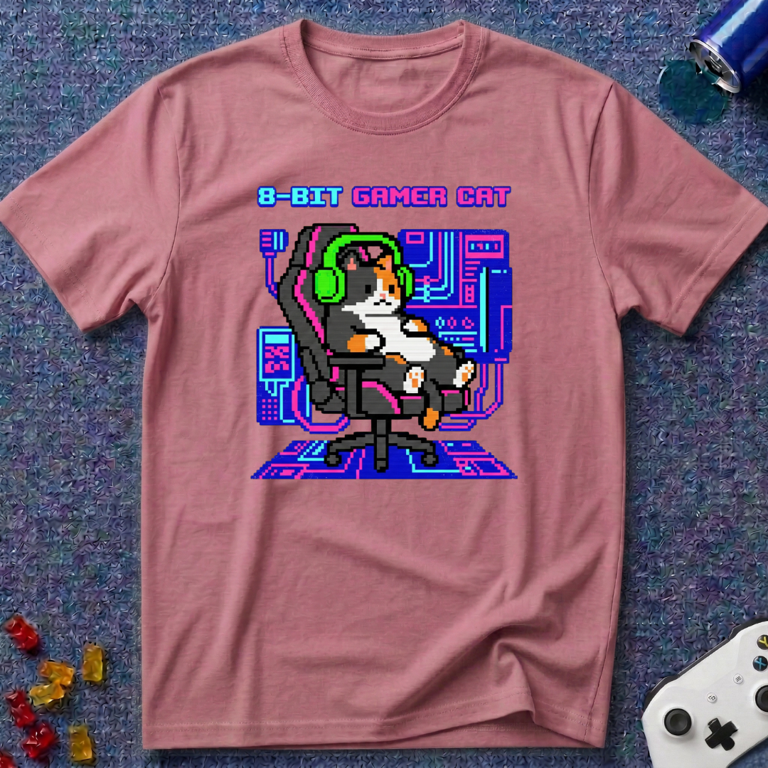 8-Bit Gamer Cat T-Shirt