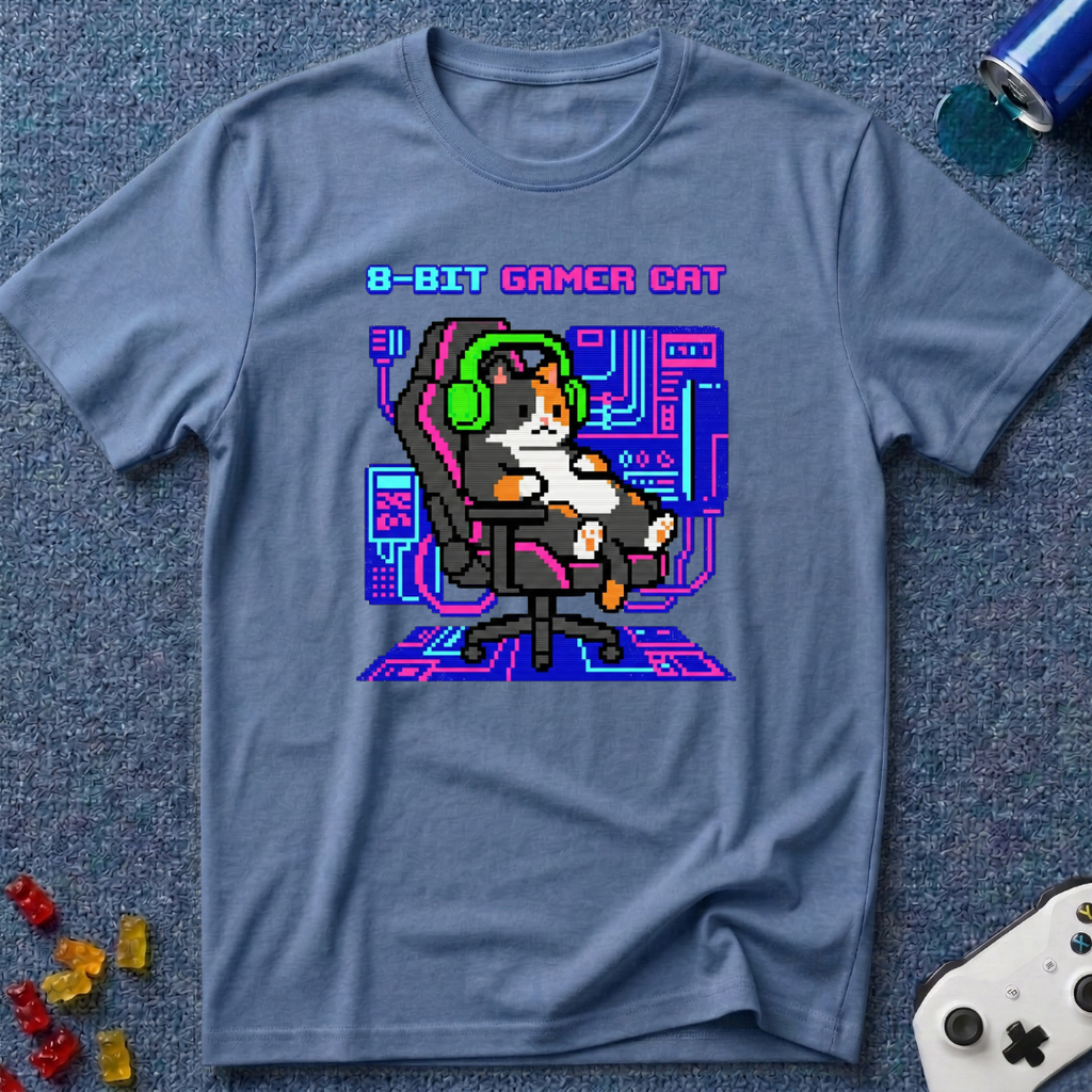 8-Bit Gamer Cat T-Shirt