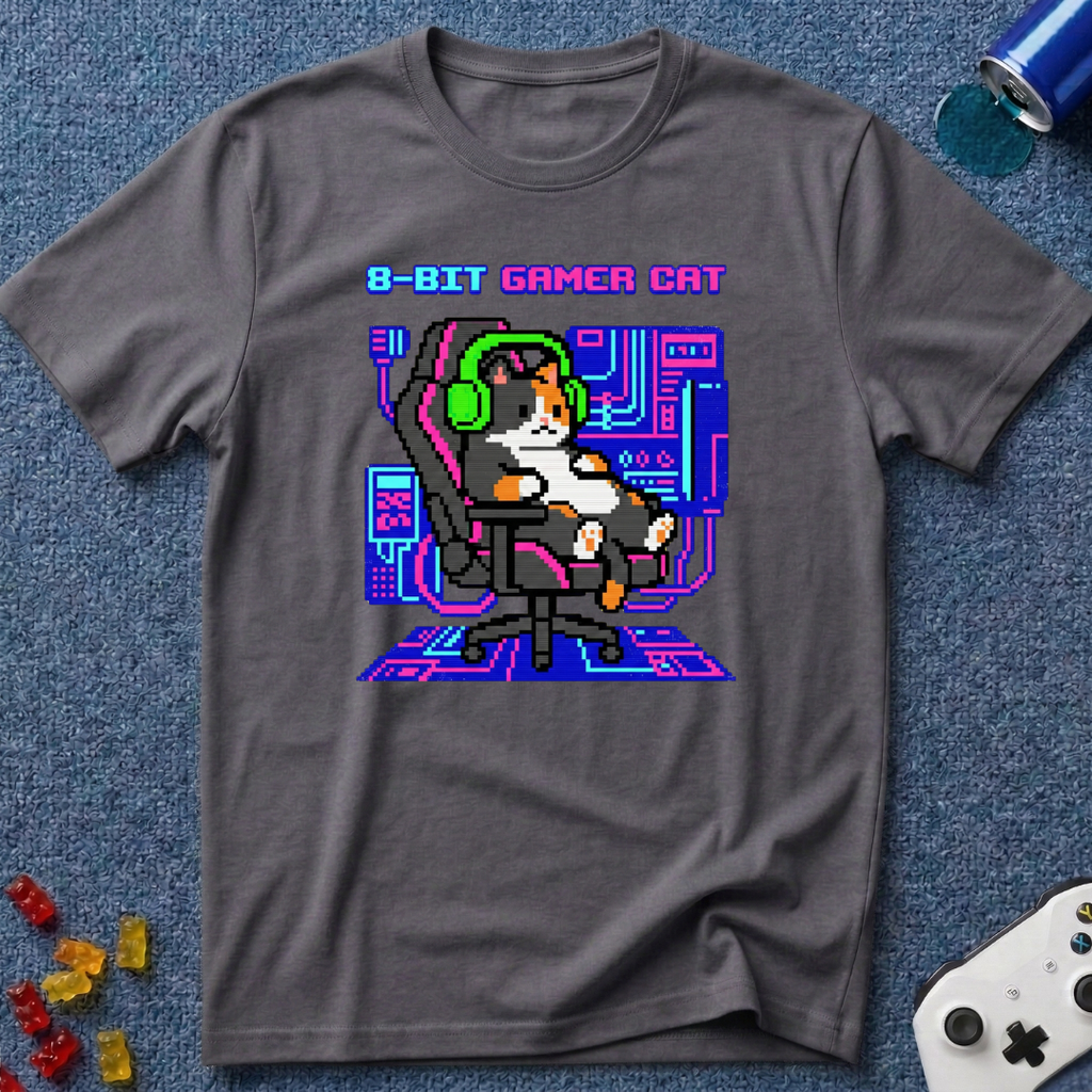 8-Bit Gamer Cat T-Shirt