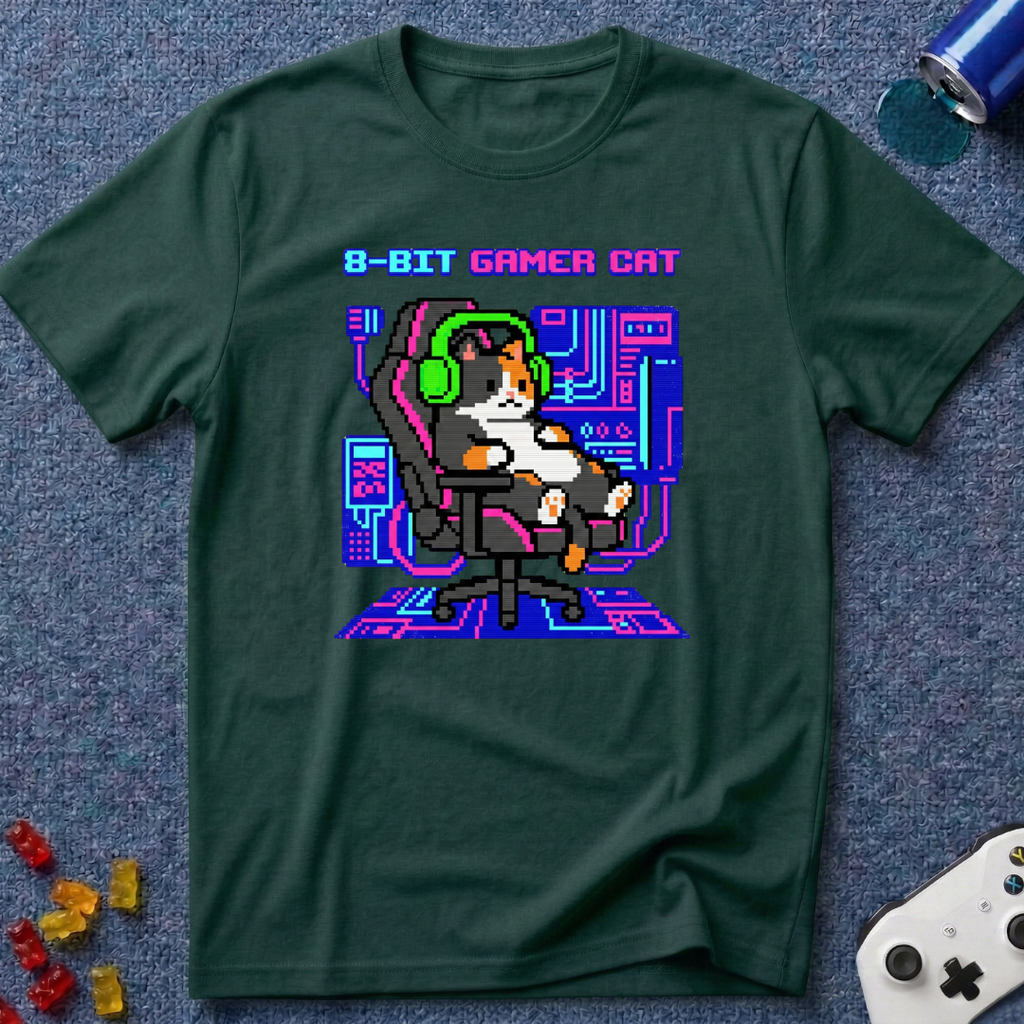 8-Bit Gamer Cat T-Shirt