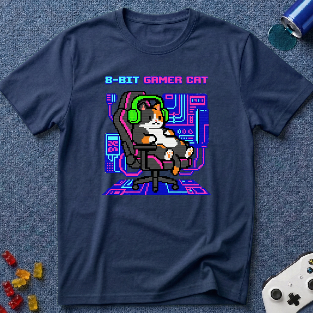 8-Bit Gamer Cat T-Shirt