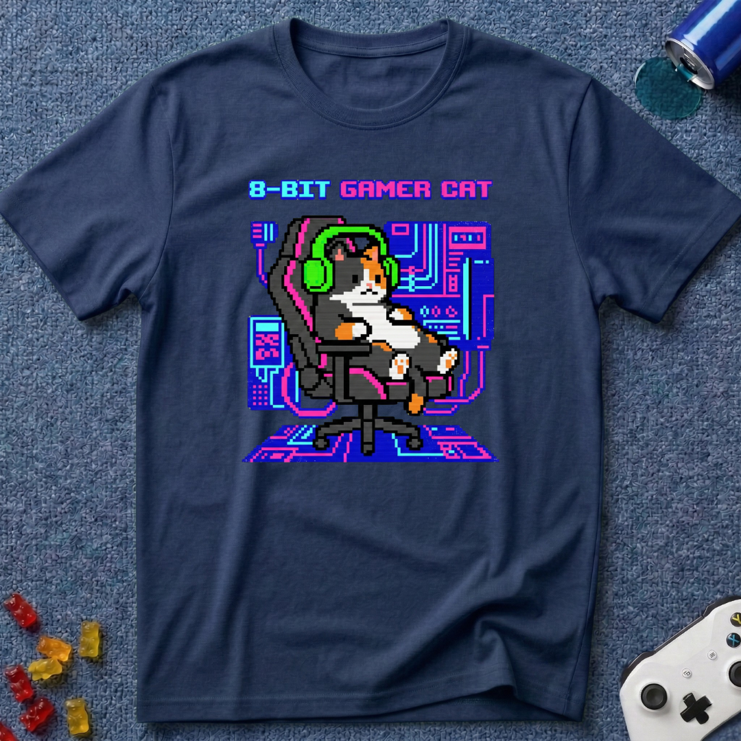 8-Bit Gamer Cat T-Shirt