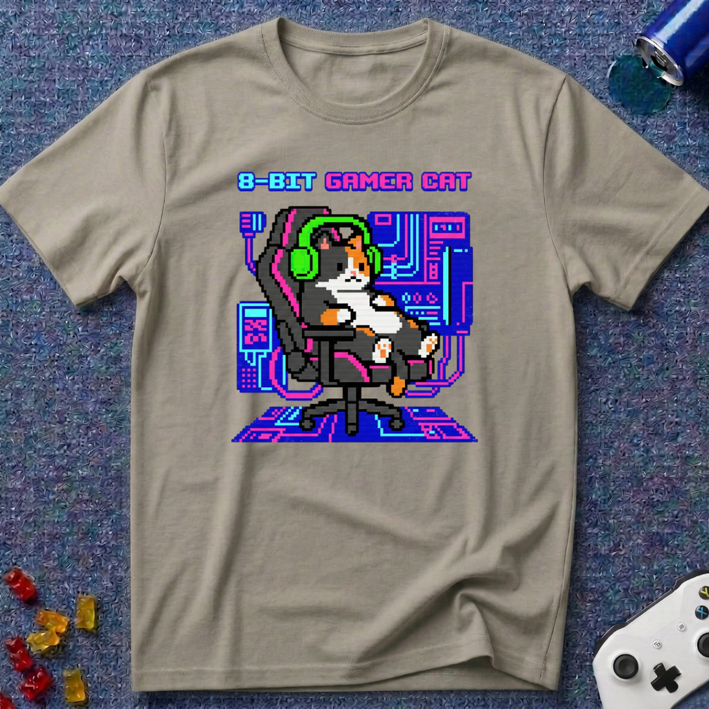8-Bit Gamer Cat T-Shirt