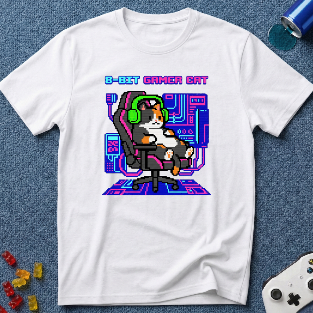 8-Bit Gamer Cat T-Shirt