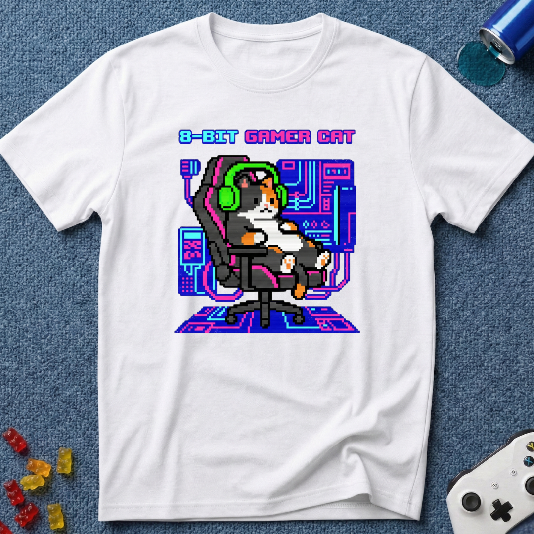 8-Bit Gamer Cat T-Shirt