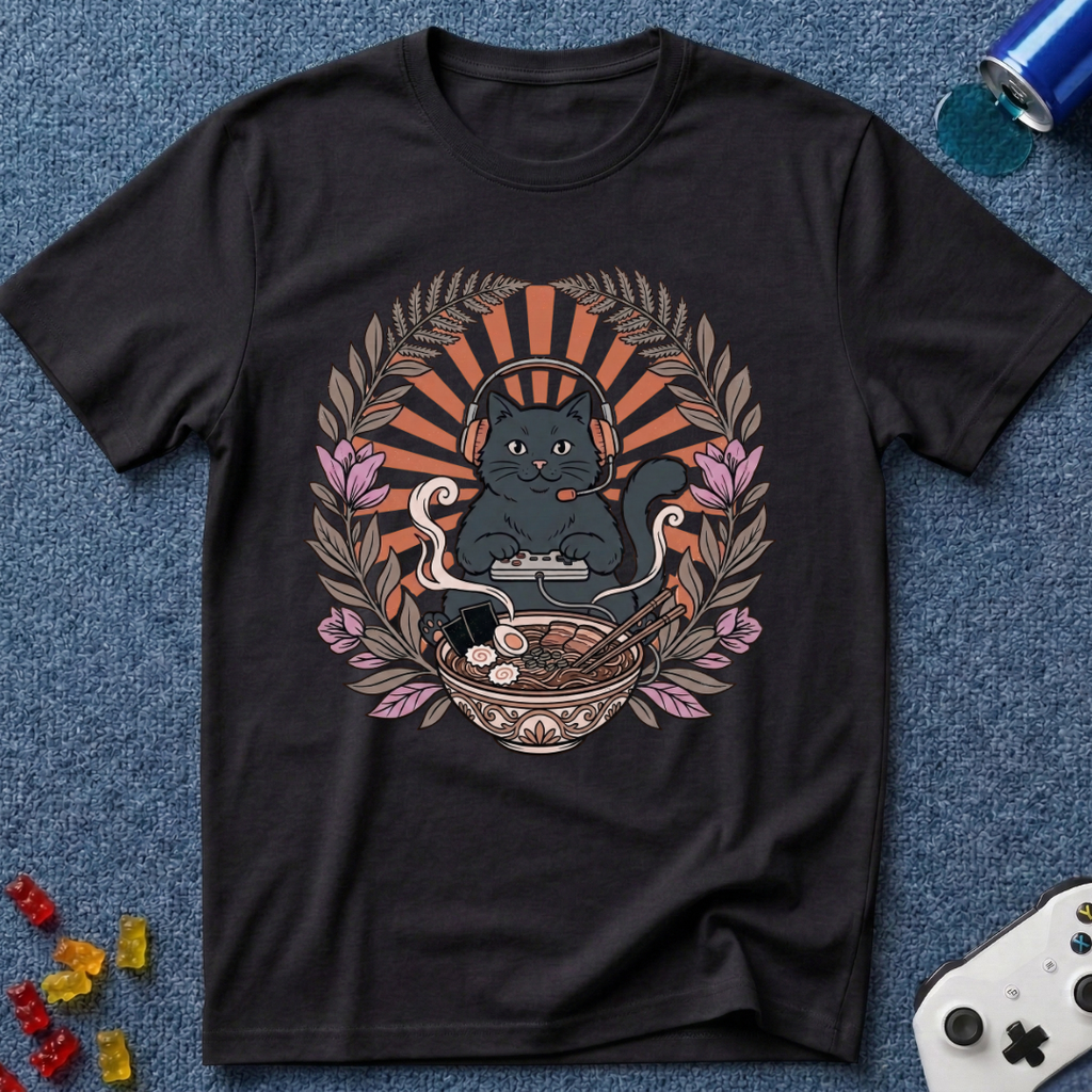 Ramen Gamer Cat T-Shirt