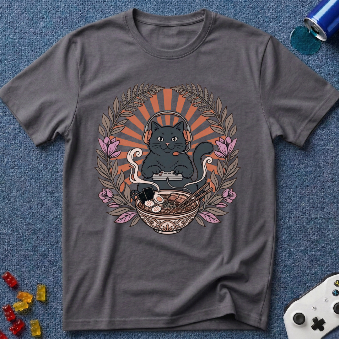 Ramen Gamer Cat T-Shirt