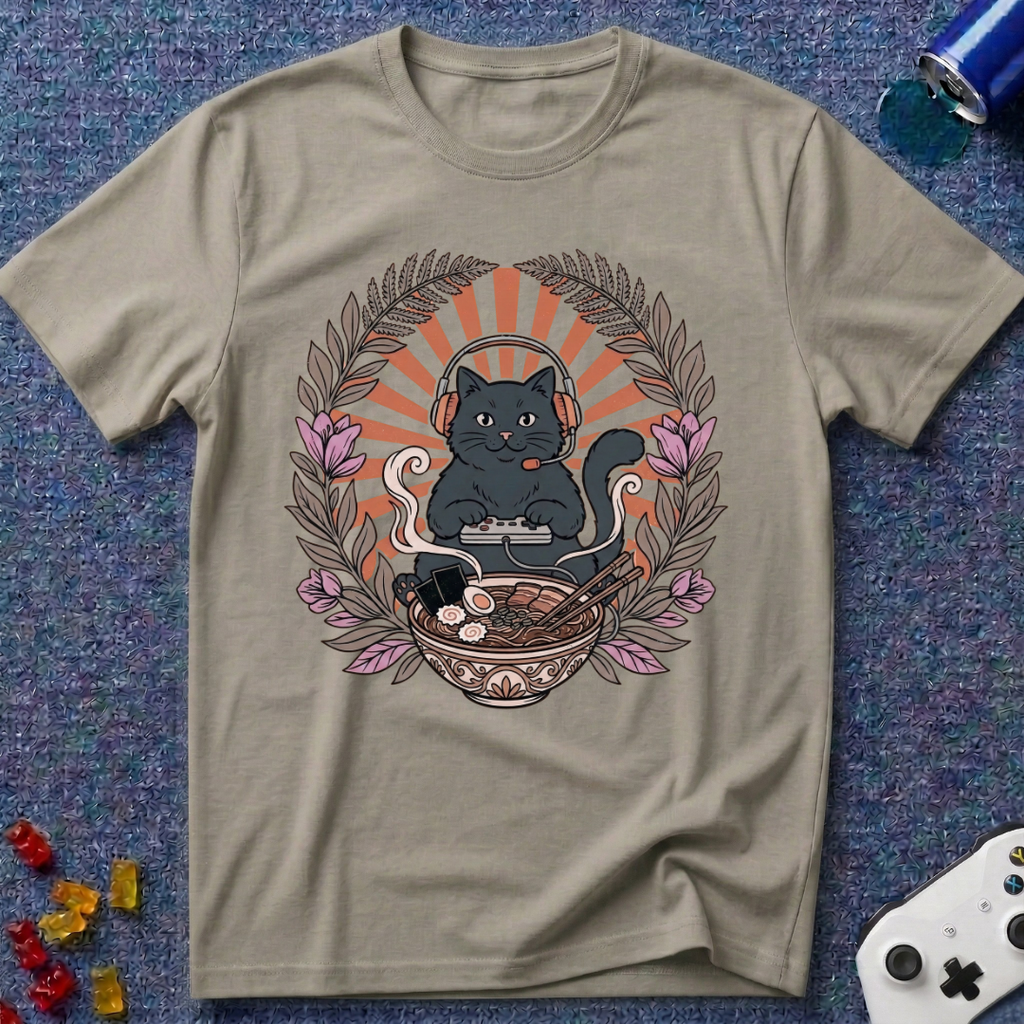 Ramen Gamer Cat T-Shirt