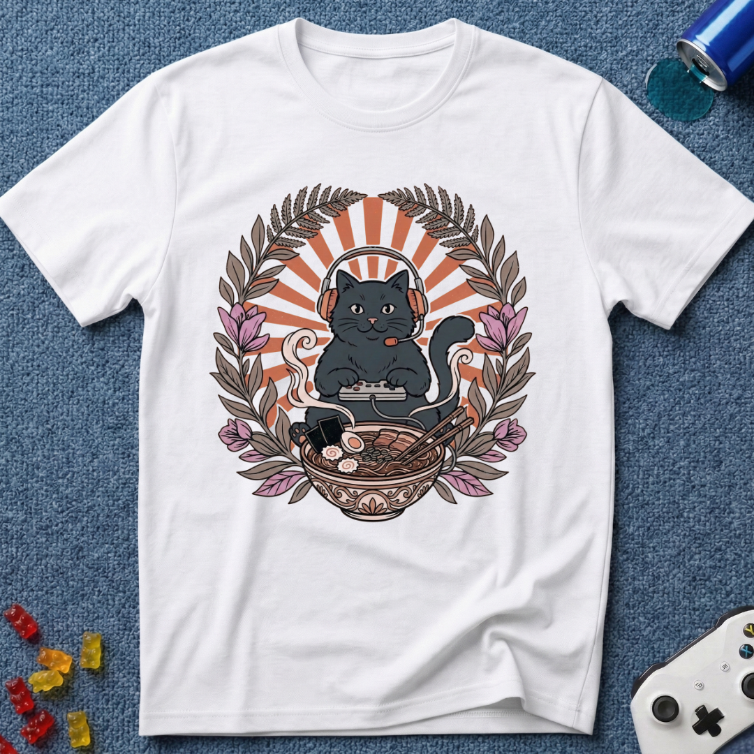 Ramen Gamer Cat T-Shirt