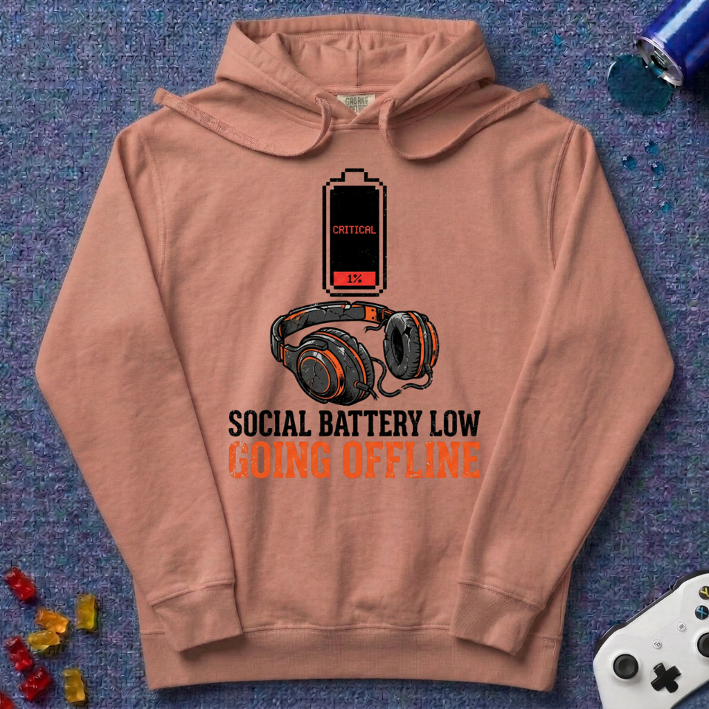 Social Battery Low Hoodie