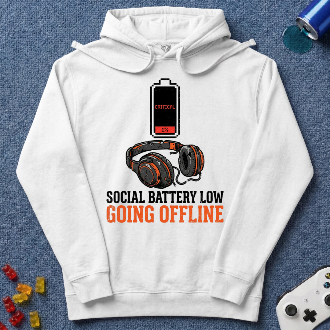 Social Battery Low Hoodie