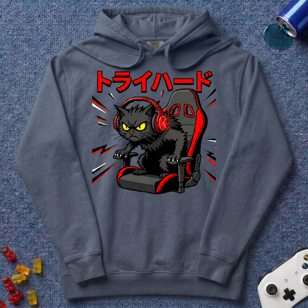 Try Hard Cat Hoodie