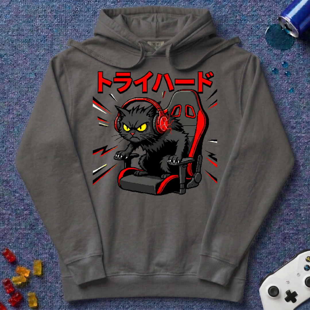 Try Hard Cat Hoodie