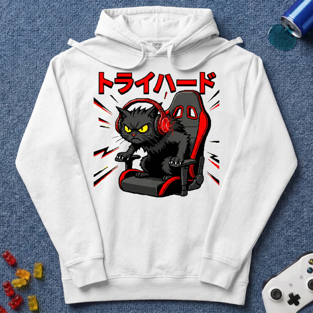 Try Hard Cat Hoodie