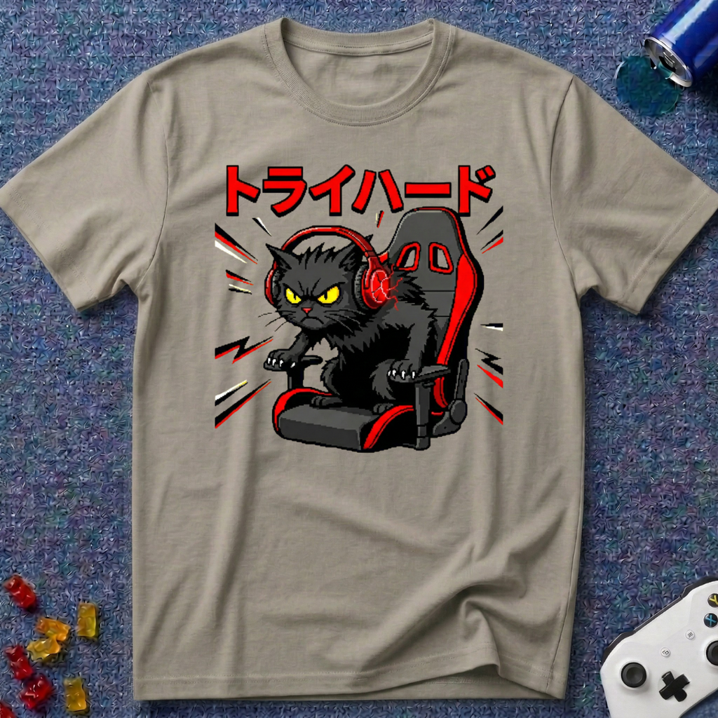 Try Hard Cat T-Shirt
