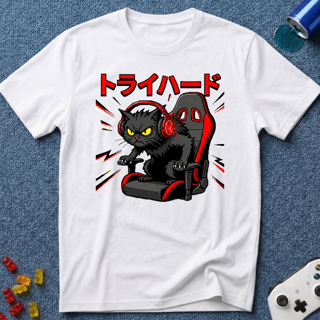 Try Hard Cat T-Shirt